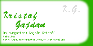 kristof gajdan business card