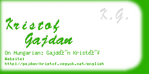 kristof gajdan business card